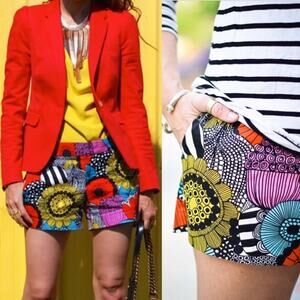 Banana‎ republic Marimekko collection Hampton Fit flat front shorts Sz 2